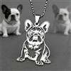 EREBUS Dolce catena Bulldog francese per donna uomo acciaio inossidabile colore argento animale cucciolo carlino cane bella collana con ciondolo gioielli
