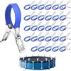 NONE 6/12 clip durevoli per coperture per piscine in acciaio inossidabile con manico in plastica blu - adatte per coperture per piscine a terra e fotografie