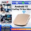 Carlinkit 8G + 256G/128G CarlinKit CarPlay Ai Box Android 15 Ultra WiFi6 Wireless Android Auto Adattatore FOTA Aggiornamento SM6350 Chip Smart TV Box