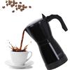 camry Macchina da caffè elettrica Macchina per caffè espresso portatile da 6 tazze, nera, alluminio, automazione sicura.