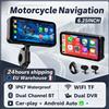 TomoStrong Navigazione GPS per moto portatile da 6,25 pollici IP67 Wireless impermeabile Carplay Android Auto DVR Drive Recorder Moto Monit Dual BT