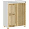 HOMCOM Mobile HOMCOM per il bagno sotto il lavabo, mobiletto sotto il guardaroba per armadio con ante in bambù effetto ardesia