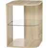 HOMCOM Tavolino HOMCOM dal design contemporaneo con ripiano in vetro temperato e legno naturale