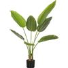 HOMCOM Albero di Banano Artificiale da Interno con Vaso in Plastica e Terriccio Floccato, Pianta Finta