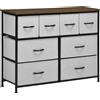 HOMCOM comoda unità contenitore pieghevole con 8 cassetti in tessuto - struttura in acciaio nero - 100x30x78 cm