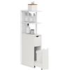 HOMCOM Mobile bagno con ruote, cassetti, unità contenitore, armadietto bagno con ripiani aperti, cassetti, per soggiorno, sala da pranzo, piccoli spazi 20x45 cm, Bianco