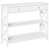 HOMCOM Consolle HOMCOM, tavolo da ingresso stile drapier, retrò, 2 cassetti, 2 ripiani, Sun. 100L x 30,5l x 80H cm in colore bianco