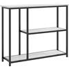 HOMCOM Consolle da soggiorno 3 livelli, ripiani in marmo, struttura in acciaio, stile moderno, tavolo ingresso, corridoio, soggiorno, piccoli spazi, Bianco