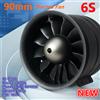 FMSRC Ventola intubata FMSRC da 90 mm a 12 pale EDF Jet con motore 3670 KV1950 (opzionale) Sistema di alimentazione motore 6S per modellini di aerei RC e auto