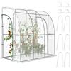 Outsunny serra da giardino, serra da balcone, telo rinforzato, PVC, telaio in acciaio, 2 porte avvolgibili, per ortaggi, piante, fiori, da interno ed esterno, 214x cm, trasparente