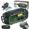 Adler Radio di Emergenza Solare con Manovella USB-C FM Power Bank AM SW Bluetooth Micro SD Torcia LED Display LCD