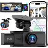 Soam Dash Cam WIFI con 3 Telecamere 4K UHD, Registratore Video per Auto con 2/3 Obiettivi, Scatola Nera GPS, Registrazione in Loop, Accessori Auto