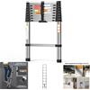 NONE Scala telescopica 2,6 m in acciaio inox - Per casa mobile, soppalco, ufficio, magazzino - Facile da trasportare