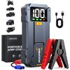 BSMOOM 10000mah Avviatore Batteria Auto 1500A, Avviatore di Emergenza per Auto/Moto (Fino a 6.5L Gas/8.5L Diesel) 12V Booster Avviamento con Torcia a LED, Ricarica Rapida, Cavi Avviamento, Compatto