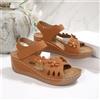 LUHUACUN Sandali con zeppa floreali da donna 2026, sandali estivi con plateau, tacco grosso, punta aperta, scarpe da spiaggia, sandali casual da esterno