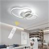 Mckalen Plafoniera LED Dimmerabile, Lampada a Soffitto a Forma di Cuore 64W 3000K/4500K/6500K, Lampadario Bianco con Telecomando per Cameretta Bambini
