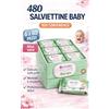 NONE 480 Salviette Umide in Fibra Ultra-Morbida per Cura Profonda e Idratazione, Ideali per Pelli Sensibili, Profumo Fresco, Box 6 Confezioni x 80 Pezzi Salviette - Bestline