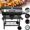 LONENESSL Griglia BBQ da Esterno a Carbone con Termometro, Fornello Barbecue con Ruote, Attrezzo per Campeggio e Picnic