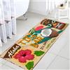 NONE Tappeto Vintage Aloha Tiki Bar Hibiscus, Tappetino Decorativo per Casa, Bagno, Bordo Vasca, Lavanderia, Toilette