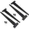 AB Tools Cerniere a T resistenti per capannoni e cancelli da giardino, 400 mm, finitura nera, 4 pezzi