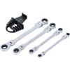 BGS 71028 | Set di chiavi ad anello a cricchetto doppio | regolabile | con teste ad anello e profilo E | E6 - E24 | 4 pz.