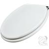 Schläfer 4655101 | Tavoletta Copriwater Soft Close Universale Forma Ovale con Chiusura Ammortizzata, Sedile Wc in Legno Mdf Laccato Bianco, Cerniere Regolabili in Ottone, Chiusura Silenziosa