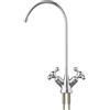 XDSMB Rubinetto Acqua Potabile Lavello Cucina Cromo a Collo di Cigno Rubinetto Depuratore Acqua 2 Vie Doppia Maniglia,Cromo Placcato