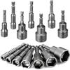 Mkitnvy 14pcs Bussole per Avvitatore,6-19mm Magnetic Hexagon NutDriver | set bussole Attacco Esagonale da 1/4 per Trapani Dadi e Adattatori per Bussole a Percussione