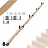 NArra 13 ft/400 cm, ringhiera rotonda in legno, ringhiera per scale interne, montaggio a parete, ringhiera per scale, corridoio antiscivolo, loft, Guardrail, ringhiera di sicurezza per anziani, bambini