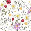 VaryFloral Carta da Parati Floreale 30.5cmx300cm Bianca Adesiva Muro Foglie Tropicali Margherita Acquerello Pellicola Adesiva per Mobili Camera Cassetto
