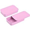 QUARKZMAN 6 Pz Scatola in Latta metallo, 3.1x2x0.6 Pollici Scatole in Latta con Coperchio Scorrevole Vuote Scatola di Stoccaggio Rettangolare Portatile Mini Scatola in Latta, Rosa