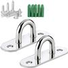 XINDAOLAISHENGQ 2 ganci resistenti per piastre con occhiello, gancio per sospensione a soffitto, in acciaio inox spazzolato, a forma di U, con viti per appendere a parete e soffitto