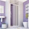 HDcasa Box Doccia Iris PVC 80x185 cm 1 Lato Apertura Laterale, Pannello Acrilico Semitrasparente Effetto Goccia, Anta Scorrevole con Rotelle in Nylon, Chiusura Magnetica Reversibile (110 cm)