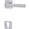 Ghidini GM08 Maniglia per Porta d'ingresso, Finitura ZCS in Zama, Rosetta Quadrata 45x45x10 mm, con Bocchetta Foro Cilindro, per Porte 38-42 mm