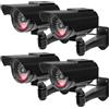 GAOUTO 4 pezzi fotocamera solare finta finta operazione simulata Dummy Surveillance telecamera di sorveglianza con LED lampeggiante, fotocamera Atrappa esterna per parete soffitto interno ed esterno