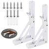 Swpeet wpeet - Set di 2 mensole pieghevoli da 8, Heavy Duty fai da te, carico massimo 100 lb, in acciaio inox decorativo a L, con vite da 16/19 mm, ancora per tavolo, banco da lavoro, bianco