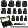 QWORK® 15 pezzi set per rimozione viti e dadi, estrattore per viti 6.35-19mm, ideale per rimuovere viti, bulloni arrugginiti e usurati