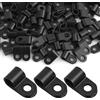 Rundago 100 Pezzi 6.4mm R-tipo Cavo Clip Fermacavo Clip per Cavi in Nylon Tipo R, 1/4, Fissaggi per cavi per la Gestione dei Fili