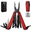 BIBURY Pinza Multiuso Leggere con Manico in G10, Pinza Multifunzione con Inserti Taglio Fili e Forbici, Coltellino Multiuso, Multitool per Campeggio, Escursionismo, Fai-da-te, Regalo Uomo - Rosso