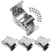 BAZEITFLOW Set 4 Staffe Pieghevoli in Acciaio Inox Cerniera Autobloccante a Molla 0/90/180° per Gambe Tavoli e Mobili Supporto Pesante per Spazi Compatti Viti Incluse per Tavoli Lavoro