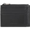 Nuvola Pelle Bustina Portafoglio Porta Carte di Credito Tascabile in Pelle - Portamonete Uomo Slim con Cerniera Zip Nero
