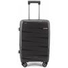 NPLE Valigia Trolley Colorata Bagaglio A Mano Ultraleggero Doppia Ruota Zip Antifurto Tessuto Interno in 230D Realizzato in polipropilene disponibile in 3 misure (Grigio Scuro, 20"- 55 X 40 X 24 cm)