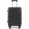 NPLE Valigia Trolley Colorata Bagaglio A Mano Ultraleggero Doppia Ruota Zip Antifurto Tessuto Interno in 230D Realizzato in polipropilene disponibile in 3 misure (Grigio Scuro, 24"- 65 X 45 X 28cm)