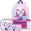 Get Trend Marvel Spidey e i Suoi Fantastici Amici 4 Pezzi Grande Zaino Ragazza Set con 46 cm Zaino, Borsa Termica Porta Pranzo,BPA Free Borraccia 500ml e Astuccio (Multi Ghost Spider)