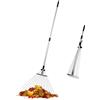 ORIENTOOLS Rastrello a Foglie con Manico Telescopico, Testa del Rastrello Regolabile da 19 a 52 cm, Manico Telescopico da 82 a 160 cm, Rastrello a Foglie con 15 Denti