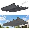 HOKXUAN Vela Ombreggiante a Onda Retrattile 80 x 375 cm Protezione Raggi UV 98% in Pes Idrorepellente Rettangolare Rete Ombreggiante per Giardino Esterno Giardino, Grigio Scuro