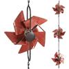 Lagomloot Catena per grondaie in Metallo da 1,7 m, per grondaie Esterne, Alternativa Decorativa Rossa con Suono lenitivo per grondaie da Giardino e Patio