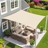 Sunnylaxx 3.5x4.5m Cachi Chiaro Tenda a Vela Rettangolare Ombreggiante, Impermeabile Vele Parasole Protezione UV per Esterno, Giardino e Terrazza, Piscina