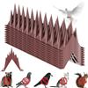 LGXS Dissuasore piccioni, in plastica, per balcone, 2,6 m, protezione per piccioni, gatti, martore, recinzione, davanzale, tetto, 10 pezzi, marrone