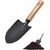 Jetisva Cazzuola da giardino in acciaio al carbonio, piccola pala angolata, a prova di piegatura, per scavare, misurare la profondità, resistente, per rilevare giardinaggio, trapianto, terreno, nero